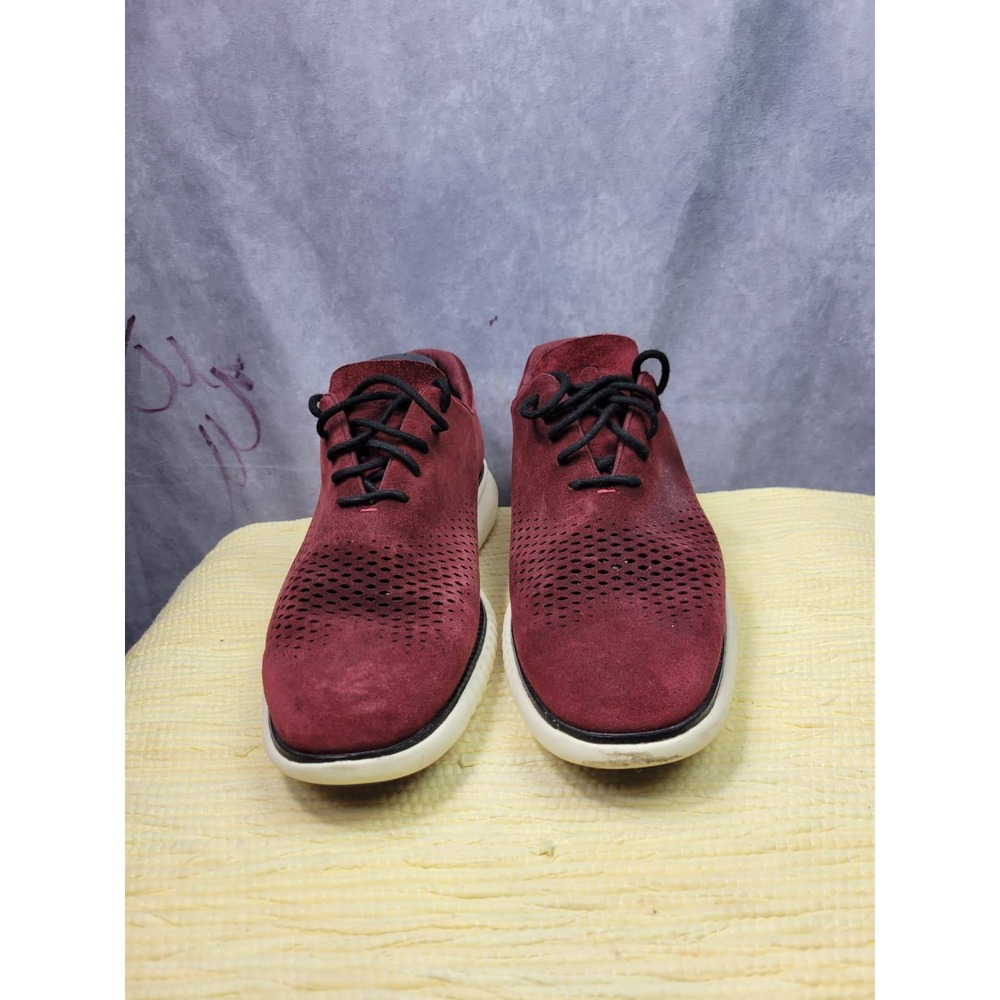Cole Haan Mens Burgundy Suede Perforated Grand Zero Golf Shoes Sneakers 9.5 M